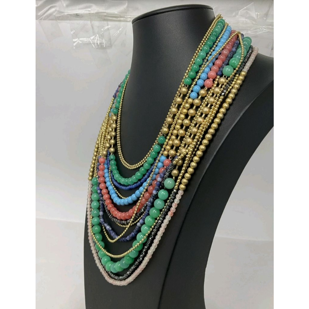Stella & Dot Zahara Semi-Precious Multi-Strand Necklace 18" - 22" - Picture 2 of 5